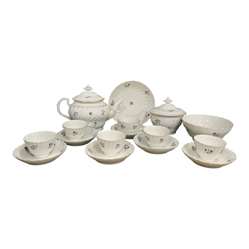 Lot 19 - An English porcelain teaset, early 19th...