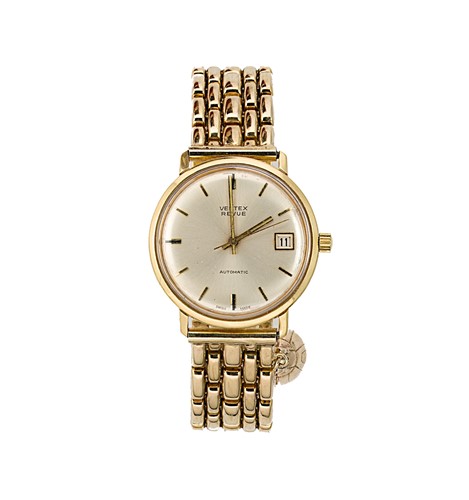Lot 266 - Vertex Revue - A 9ct gold wristwatch