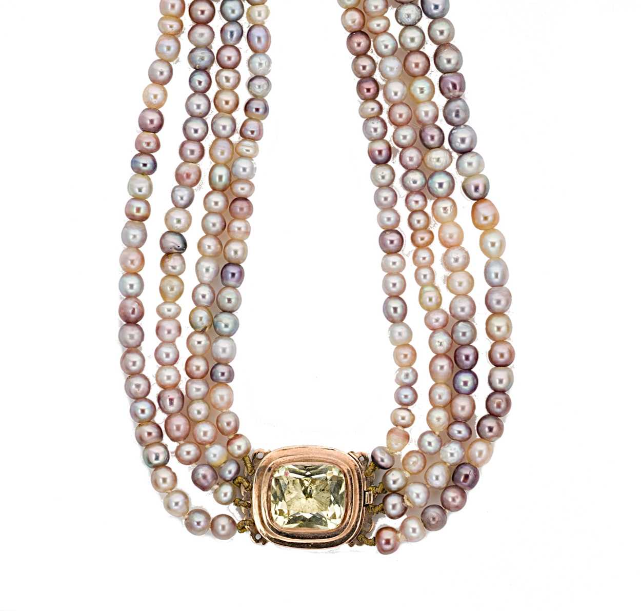 Lot 11 - A four row cultured freshwater pearl necklace