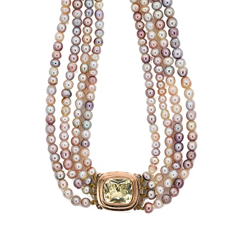 Lot 11 - A four row cultured freshwater pearl necklace