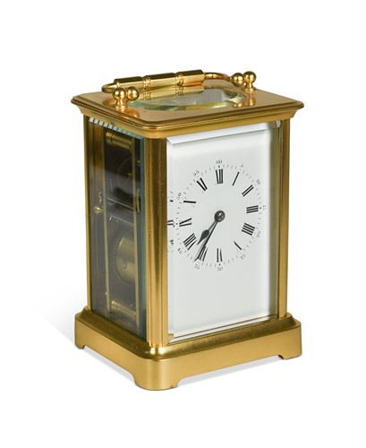 Lot 561 - A French brass carriage clock, early 20th century