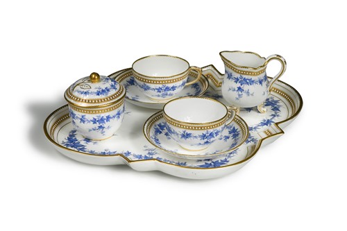 Lot 568 - A Royal Worcester tête-à-tête, circa 1878