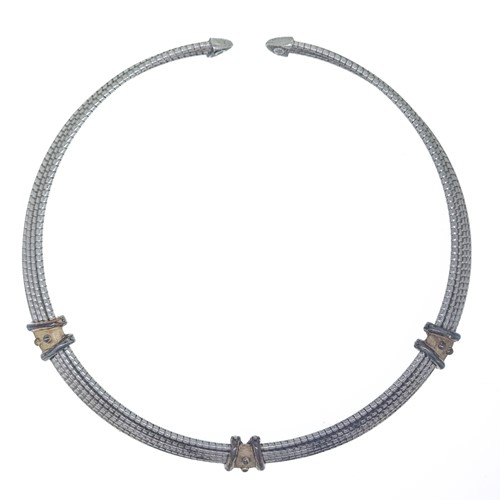 Lot 43 - A torque style necklace, inside diameter...