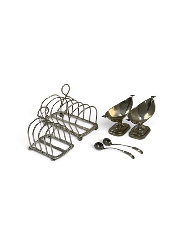 Lot 277 - Two silver toast racks, one by Richard Woodman...