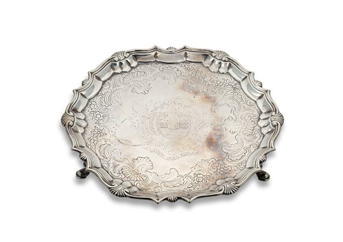 Lot 323 - A George II silver salver