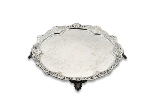 Lot 420 - A large silver tray