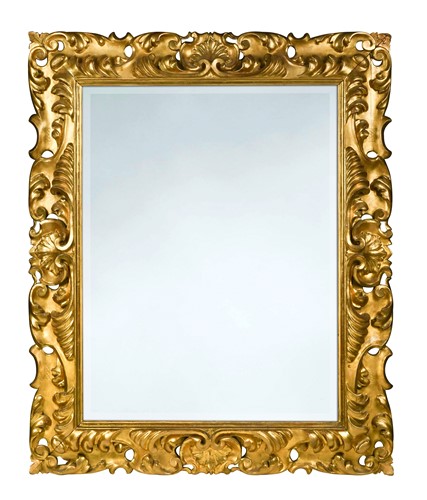 Lot 369 - An Italian caved giltwood mirror, 19th century