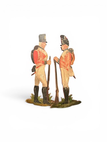 Lot 256 - Pair of fireside painted dummy boards in the...