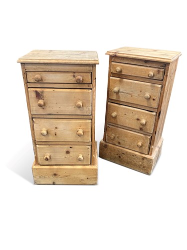 Lot 660 - A pair of bleached pine bedside chests