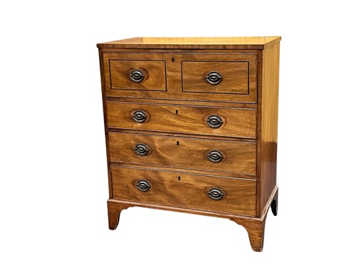 Lot 647 - A mahogany secretaire chest, early 19th...
