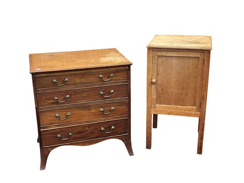 Lot 643 - A blonde oak pot cupboard, 20th century, with...