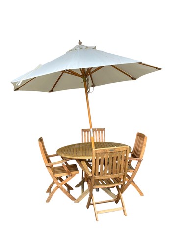 Lot 776 - A Bramblecrest teak garden table and four...