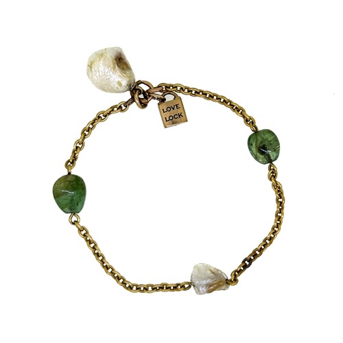 Lot 54 - A belcher style bracelet with baroque pearls...