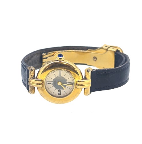 Lot 95 - Cartier - A vermeil Must de Cartier wristwatch,...