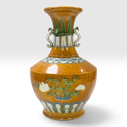 Lot 8 - A Chinese sancai vase, Qing Dynasty, late 18th or 19th century