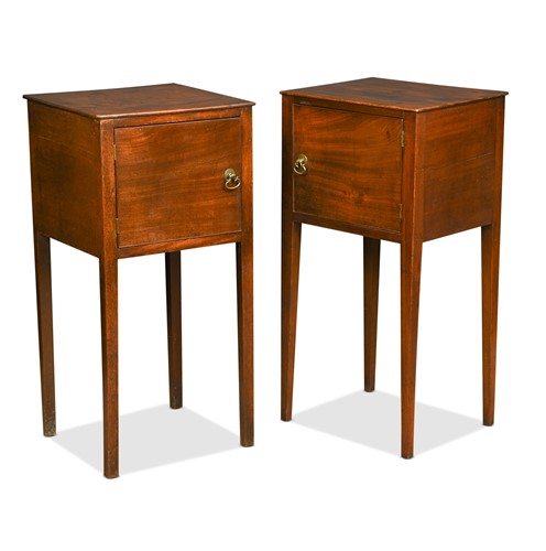 Lot 460 - A near pair of mahogany bedside cupboards, 19th century