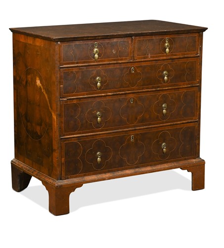 Lot 314 - An oyster veneer chest, late 17th century