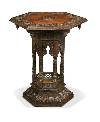 Lot 657 - An Indian carved hardwood occasional table, early 20th century