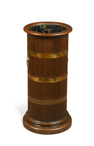 Lot 696 - A reeded oak stick stand, early 20th century