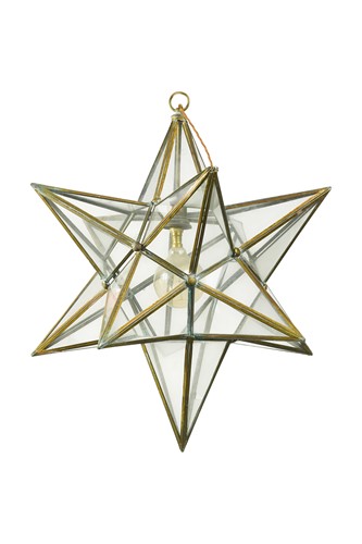 Lot 671 - A large twelve point star hall lantern, 20th century
