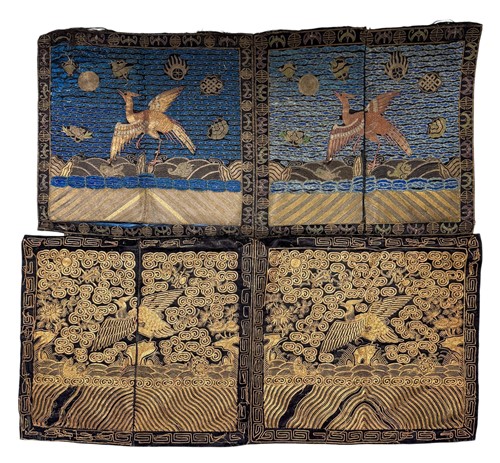 Lot 58 - Four Chinese rank Badges Buzi, late Qing Dynasty