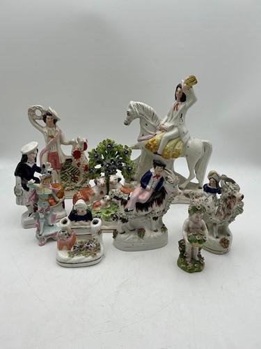 Lot 51 - Various Staffordshire figures, 19th century...