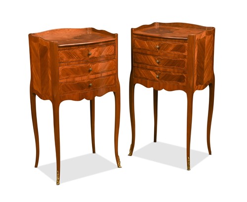 Lot 489 - A pair of French kingwood bedside tables, 19th century
