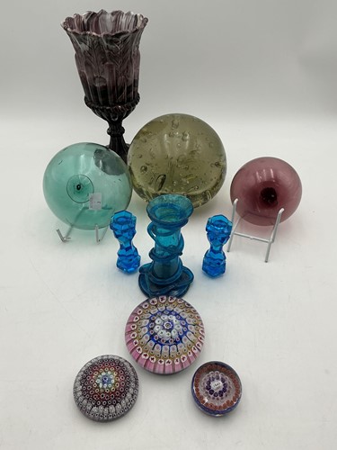 Lot 55 - A large 19th century glass dump, two glass...