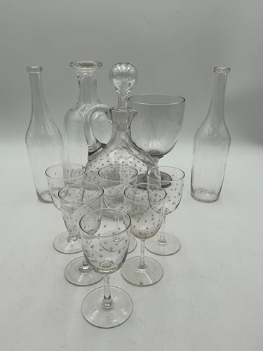 Lot 24 - A Stourbridge glass decanter and six glasses,...