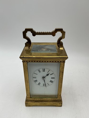 Lot 100 - A French brass carriage clock, circa 1900,...