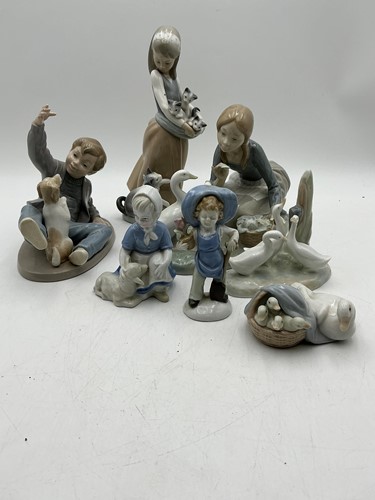 Lot 35 - Seven Continental porcelain figures, 20th century