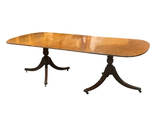 Lot 738 - A Regency style mahogany twin pedestal D end...
