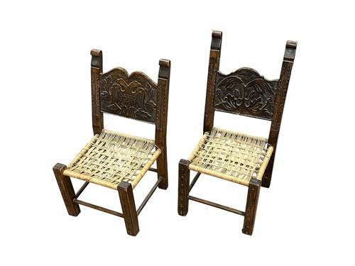 Lot 581 - Two similar Continental carved wood childs...