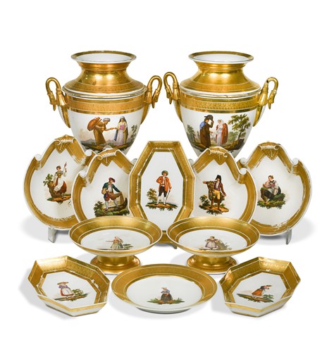 Lot 536 - A Brussels porcelain dessert service by Faber, circa 1825