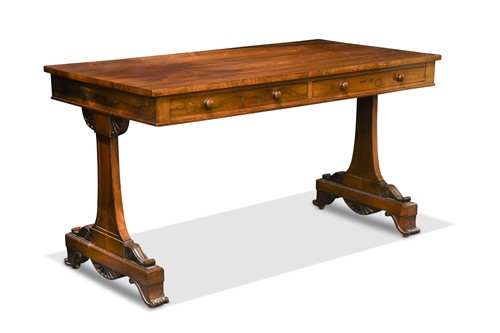 Lot 602 - A William IV rosewood library table, stamped for George Morant, London