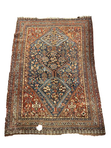 Lot 785 - Three antique Turkish rugs (in poor condition),...
