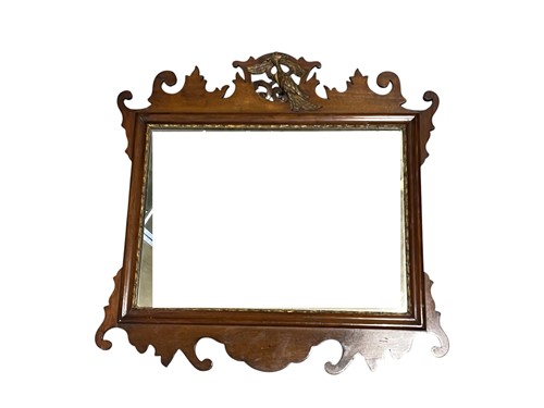 Lot 588 - A George III style mahogany fret work wall...
