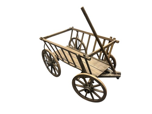 Lot 745 - A Victorian pull along dog cart, with slatted...