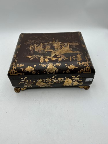 Lot 155 - A Chinese export lacquered work box, early...