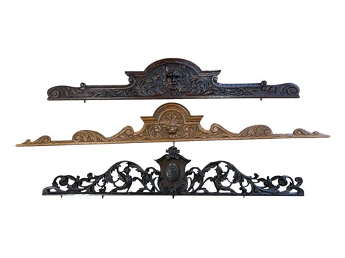 Lot 616 - Three 19th century carved oak architectural...