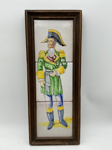 Lot 99 - A set of three Spanish wall tiles depicting a...