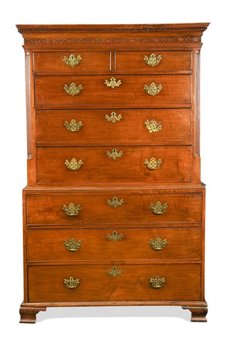 Lot 466 - A George III mahogany chest on chest