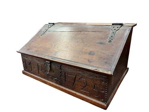 Lot 594 - An oak bible box, 18th century