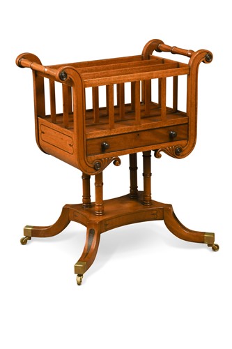 Lot 469 - A William IV style mahogany canterbury on stand