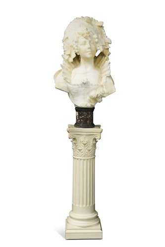 Lot 453 - Ferdinando Vichi (1875-1945), a carved marble bust of a woman