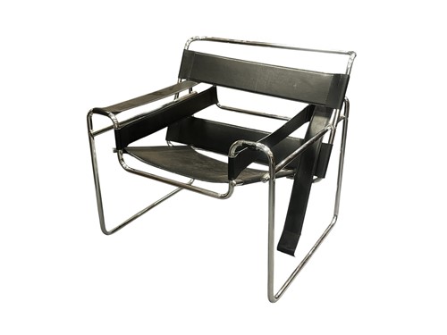 Lot 637 - A Marcel Breuer Wassily style chair, chrome...