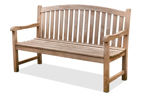 Lot 727 - A teak garden bench, modern