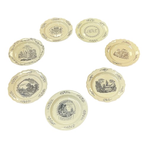 Lot 5 - An 18th century creamware plate 'Returning...