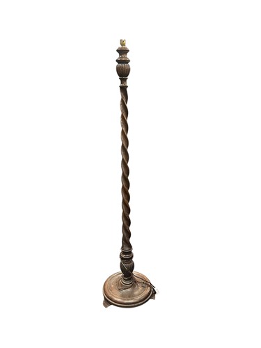 Lot 646 - An oak standard lamp, 20th century, with...