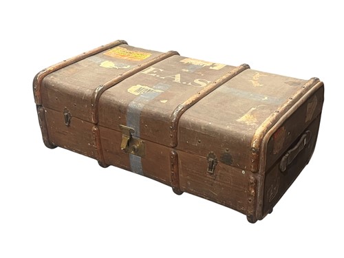 Lot 711 - Two early 20th century steamer trunks with...